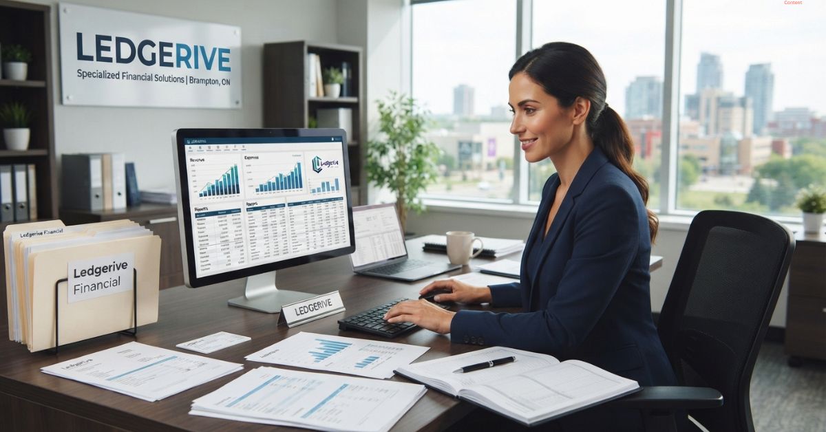 Woman employee is working on Bookkeeping Services Tailored for Fitness Studios & Gyms in Brampton